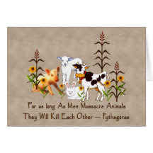 Pythagoras Vegetarian quote Greeting Card