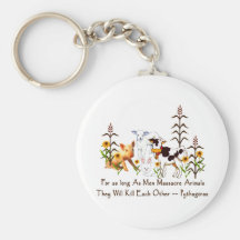 Pythagoras Vegetarian quote Key Chain
