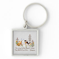 Pythagoras Vegetarian quote Keychains