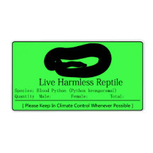 Python de sang - étiquette vert étiquette d’expédition