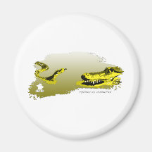 Python vs Alligator yellow 01 Refrigerator Magnets