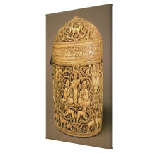 Pyx with relief depicting the pleasures of courtly canvas prints