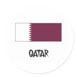 Qatar Flag Round Stickers