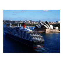 QE2 en carte postale de Sydney Australie