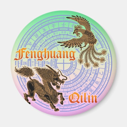 Qilin & Fenghuang 冷蔵庫マグネット