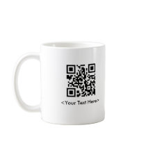 QR Code Coffee Mug With Editable Text