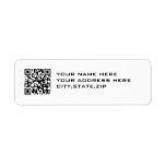 QR CODE RETURN ADDRESS LABELS
