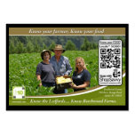 QR Code Traceable Shelftalker For Independent Farm Business Card