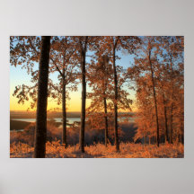 Quabbin Autumn Snowstorm  Sunrise Posters