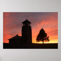 Quabbin Park Tower Sunset Posters