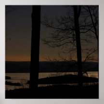 Quabbin Reservoir by Moonlight Trees Poster