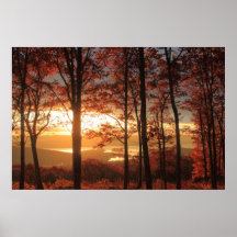 Quabbin Reservoir New Salem Oak Foliage Sunrise Print