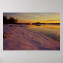 Quabbin Reservoir Winter Sunset Print