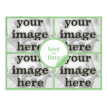 Quad Mint Green Save the Date Postcard postcards
