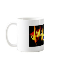 QUAD QUADS FLAMING ACES POKER CASINO ART MUG CUP