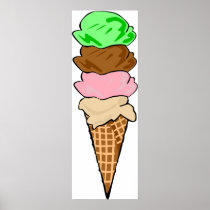 Quadruple Ice Cream Cone Posters