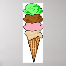 Quadruple Ice Cream Cone Posters