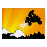 quads. orange sunset. greeting card