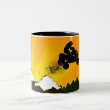 quads. orange sunset. mugs