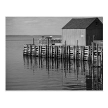 Quai du port de Hall (carte postale de B&W)