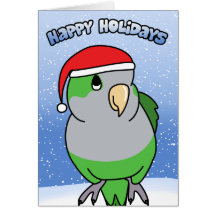 Quaker Parakeet Happy Holidays Christmas Card