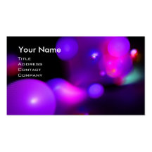 QUANTUM BUBBLES 2 MONOGRAM Vibrant black blue Business Card Templates