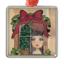 Quantum Cutie Christmas Window Girl Ornaments