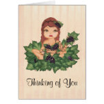 Quantum Cutie Grape Vine Girl Greeting Card