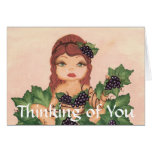 Quantum Cutie Grape Vine Girl Greeting Cards