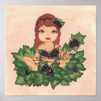 Quantum Cutie Grape Vine Girl Print by Quantum_Art_Nerd