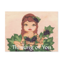 Quantum Cutie Grape Vine Girl Thinking of You Post Card
