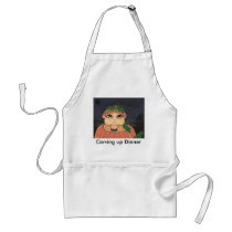 Quantum Kid in a Halloween Pumpkin Apron
