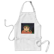 Quantum Kid in a Halloween Pumpkin Apron