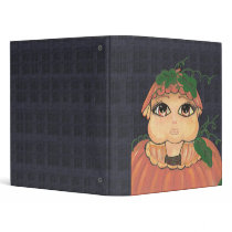 Quantum Kid in a Halloween Pumpkin Vinyl Binder