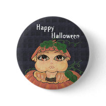 Quantum Kid in a Halloween Pumpkin Buttons