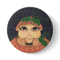 Quantum Kid in a Halloween Pumpkin Pinback Button