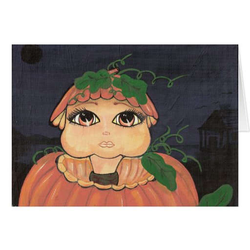 Quantum Kid in a Halloween Pumpkin Card
