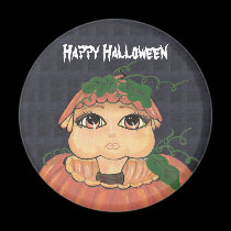 Quantum Kid in a Halloween Pumpkin magnets