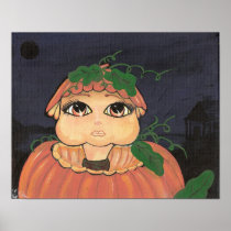 Quantum Kid in a Halloween Pumpkin Posters