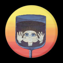Quantum Kid in Wine Glass magnets