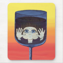 Quantum Kid in Wine Glass Mousepad