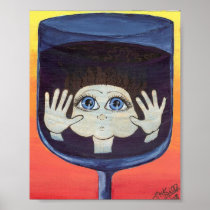 Quantum Kid in Wine Glass Poster