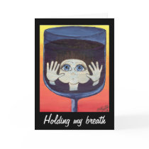 Quantum Kid in Wine Glass Thinking of You Cards
