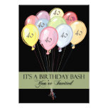 Quarantième invitations personnalisées de fête d'a