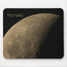 Quarter Moon with Highly Visible Craters Mousepad
