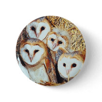 Quartet of Barn Owls Pinback Button