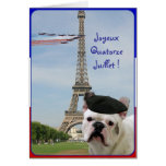 Quatorze Juillet French Bulldog greeting card