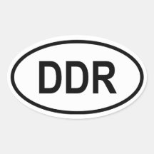 QUATRE Allemagne de l'Est "RDA " Autocollants Ovales