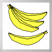 Quatre bananes jaunes posters