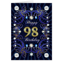 quatre-vingt-dix-huitième carte d'anniversaire ave